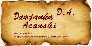 Damjanka Ačanski vizit kartica
